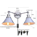 Axyaa Industrial Vintage LED Wall Light - 2 Heads Gold Loft Iron Lamparas De Pared