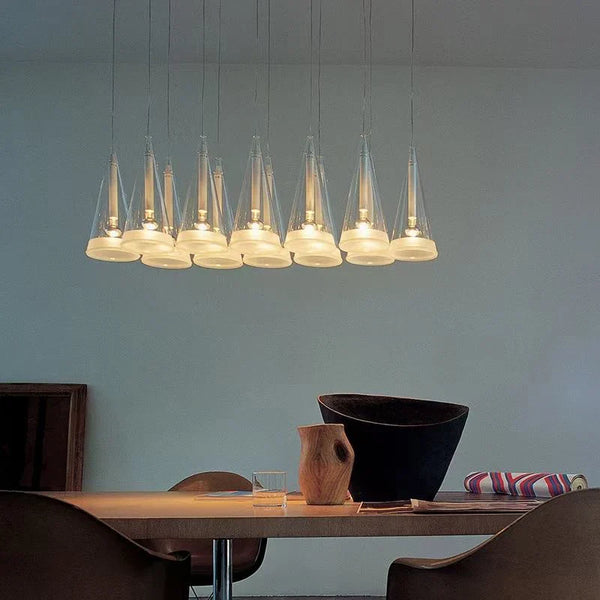 Axyaa Modern Glass Chandelier Pendant Light for Kitchen Island, Bedroom & Restaurant