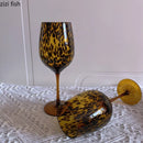 Axya Leopard Print Glass Whisky Cup Stemware Goblet - Restaurant Bar Drinkware