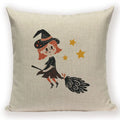 Axyaa Halloween Cushion Cover - Spooky Decorative Pillowcase with Pumpkin, Ghosts & Flying Carpet