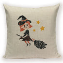 Axyaa Halloween Cushion Cover - Spooky Decorative Pillowcase with Pumpkin, Ghosts & Flying Carpet