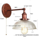 Axyaa Industrial Vintage Iron Bedside Wall Lamp With LED Light