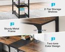Axyaa 90.55'' 2 Person Double Computer Desk with Shelves and Spacious Desktop