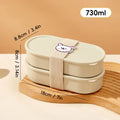 Axyaa Double Layer Microwave Lunch Box with Dividers - Portable Bento Box