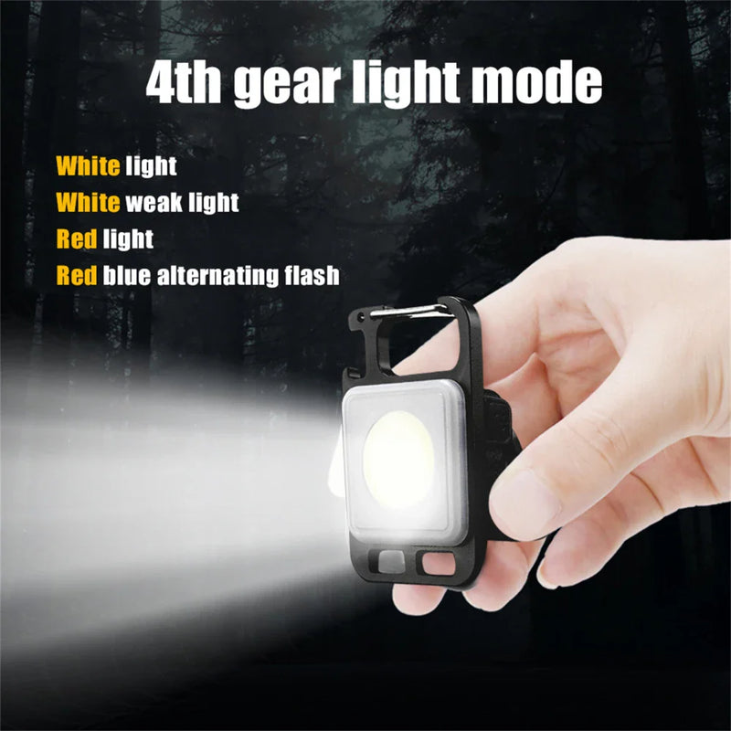 Axya Mini LED Work Light: Rechargeable COB Keychain Flashlight