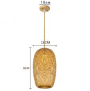 Axyaa Bamboo Woven Pendant Lamp - Natural Rattan Core LED Chandelier