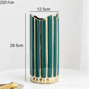 Axyaa Gilded Ceramic Vase for Flowers Desk Decoration - Nordic Home Decor