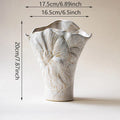 Axyaa Ceramic Floral Texture Vase for Aesthetic Room Decor