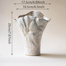 Axyaa Ceramic Floral Texture Vase for Aesthetic Room Decor