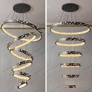 Axyaa Crystal Chandelier Stair Pendant Lamp Living Room Interior Lighting Home Decoration