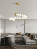Axyaa Modern Copper LED Chandelier for Living Room, Bedroom, Dining, Kitchen Decor