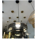 Axyaa Amber Smoky Grey Glass Pendant Lamp - LED Ceiling Light