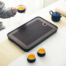 Axyaa Bamboo Tea Tray for Home Living Room Storage, Japanese Style Teaware