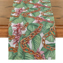 Axyaa Tropical Palm Leaf Flower Chain Table Runner