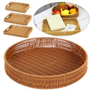 Axyaa Rattan Basket Tray for Breakfast Food Bread Cake Fruit Vegetable Storage