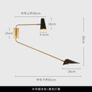 Axyaa Double Head Swing Arm Wall Lamp LED E27 Black/White/Gold Bedroom Living Room