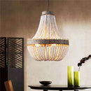 Axyaa Wooden Bead LED Chandelier for Home and Hotel Lighting