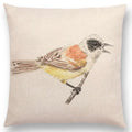 Birds Painting Cushion Cover - Axyaa Collection: Robin, Titmouse, Toucan, Sparrow, Firecrest, Cardinal, Bullfinch