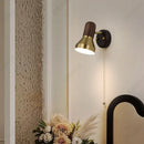 Axyaa Adjustable Angle LED Solid Wood Wall Lamp with Switch for Reading Lighting