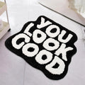 Axyaa Green Bath Mat: Funny Preppy Microfiber Rug for Chic Bathroom Decor