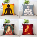 Axyaa Buddha Gold Elephant Mandala Meditation Decorative Pillow Case Zen Square