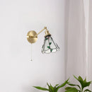 Axyaa Vintage Glass LED Tiffany Wall Lamp with Pull Chain Switch