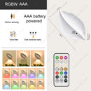 Axyaa RGB/Warm Light Leaf Wall Lamp with Motion Sensor & Remote Control