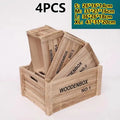 Axyaa Vintage Wooden Frame Storage Boxes Set of 4