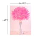 Axyaa White Feather LED Table Lamp - Modern Design for Home and Bedroom Decor
