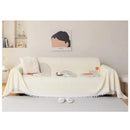 Axyaa Solid Non-Slip Sofa Cover with Tassel Edge - Breathable & Washable
