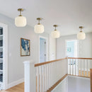 Axyaa Nordic Striped Lantern Glass Ceiling Light Chandelier for Living Room & Bedroom