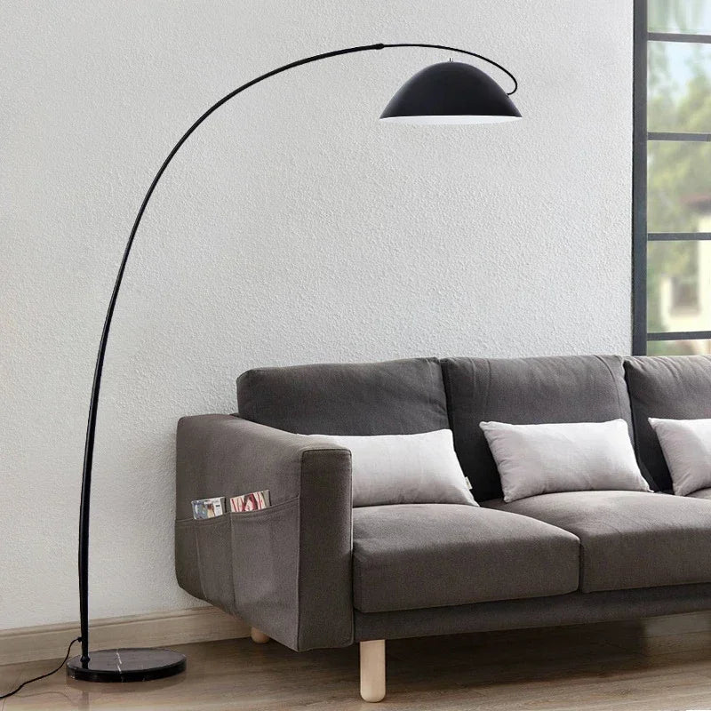Nordic Black Fishing Floor Lamp by Axyaa: Modern LED Standing Light for Family Living Room