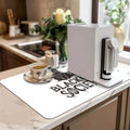Axyaa Watercolor Black Absorbent Draining Mat - Quick Dry Kitchen & Bathroom Drain Pad