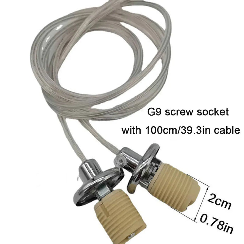 Axyaa Pack of G9 Ceramic Lamp Holders - Halogen Light Bulb Base Socket