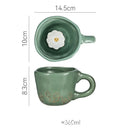 Axyaa 3D Cute Animal Snail Flower Ceramic Coffee Mug - Lovely Gift for Besties