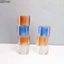 Axyaa Crystal Cylinder Glass Vase for Desk Decoration and Floral Arrangement