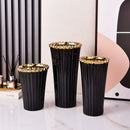 Axyaa Crown Ceramic Vase, Gold Black White, Modern Flower Ware, Home Decor Ornaments