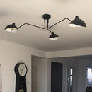 Axyaa Black Spider Serge Mouille Ceiling Chandelier, Industrial Retro Living Room LED Luminaire
