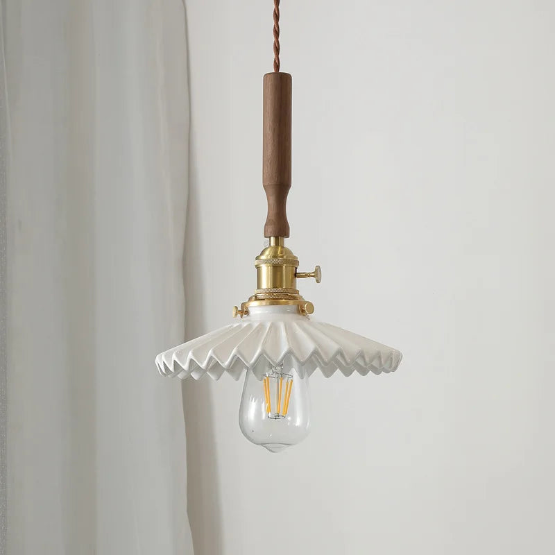 Axyaa Copper Ceramic LED Pendant Light with Knob Switch Fixtures