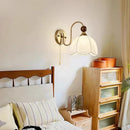 Axyaa French Style Wall Lamp with Fabric Printing Lampshade for Living Room, Bedroom, Porch