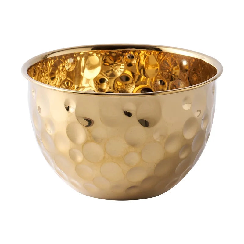 Axyaa Stainless Steel Hammered Salad Bowl for Kitchen Tableware Mixing Basket