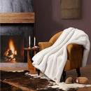 Axyaa Plush Faux Fur Reversible Throw Blanket Luxury Soft Hypoallergenic Machine Washable