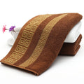 Axyaa Cotton Bath Towels - Set of 2, 34x74cm, Stripe Embroidered Hotel Home Spa Gym Gift