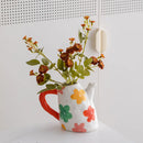 Axyaa Ceramic Flower Vase with Handle - Home Decor Plant Pot
