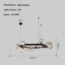 Axyaa Black Glass Ball Chandelier LED Pendant Lamps for Modern Home Decor
