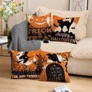 Axyaa Halloween Horror Linen Pillowcase 45x45cm Sofa Cushion Cover