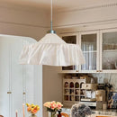 Axyaa Wabi Sabi White Cloth Fabric Pendant Light: Modern Retro LED Chandelier