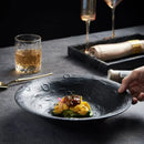 Axyaa Moon Pattern Ceramic Deep Plate for Salad, Soup, and Dessert