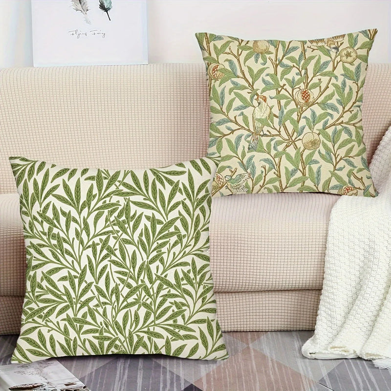 Axyaa Retro Plant Flower Pattern Pillowcase for Home Decor