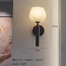Axyaa Art Deco Marble Flower Wall Lamp, Brass Lighting Fixtures for Home Décor